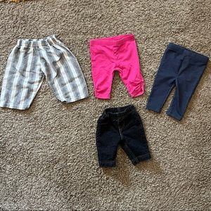 Newborn Baby Girl Pants | Lot of 4